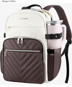 (AAAA-10) VANKEAN Laptop Backpack for Women with Pouch Pocket for Large Capacity Tumbler, 15.6 Inch Laptop Computer Bag Travel Backpack Purse,Waterpro