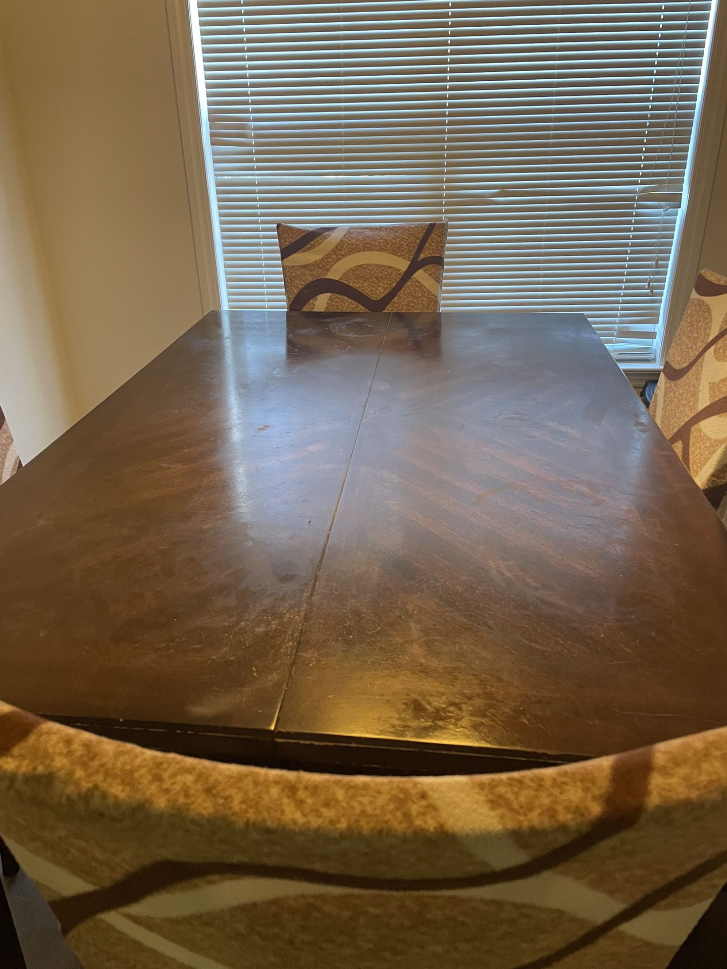 Large Brown Sectional and Kitchen Table with 4 Chairs 