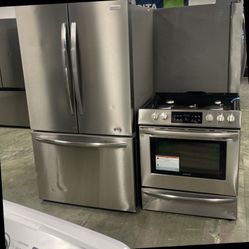 Frigidaire French Door Refrigerator And Stainless Steel Stove Bundle
