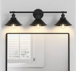 Licperron 3-Light Black Bathroom Vanity Light Fixtures Over Mirror, Farmhouse