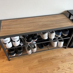 Dual Shelf Shoe Rack and Bench