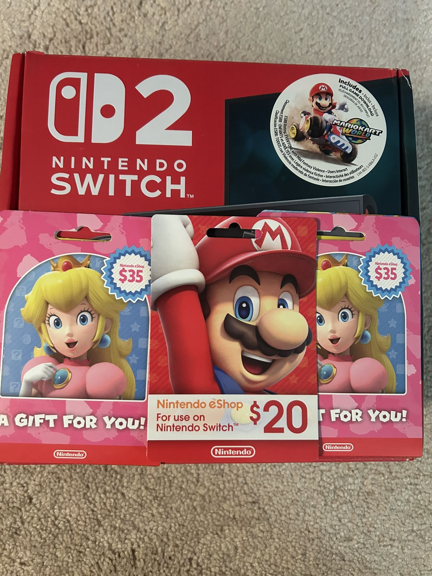 Nintendo Switch 2 — Mario Kart World Bundle + BONUS $90 in Gift Cards! (Like New) 
