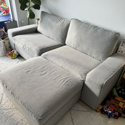 IKEA Grey Sofa + Ottoman With Storage 