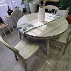 Gray Round  Dining Set For 4