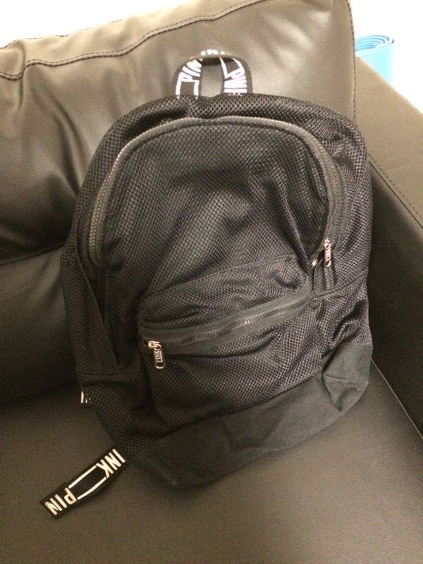Black backpack from pink