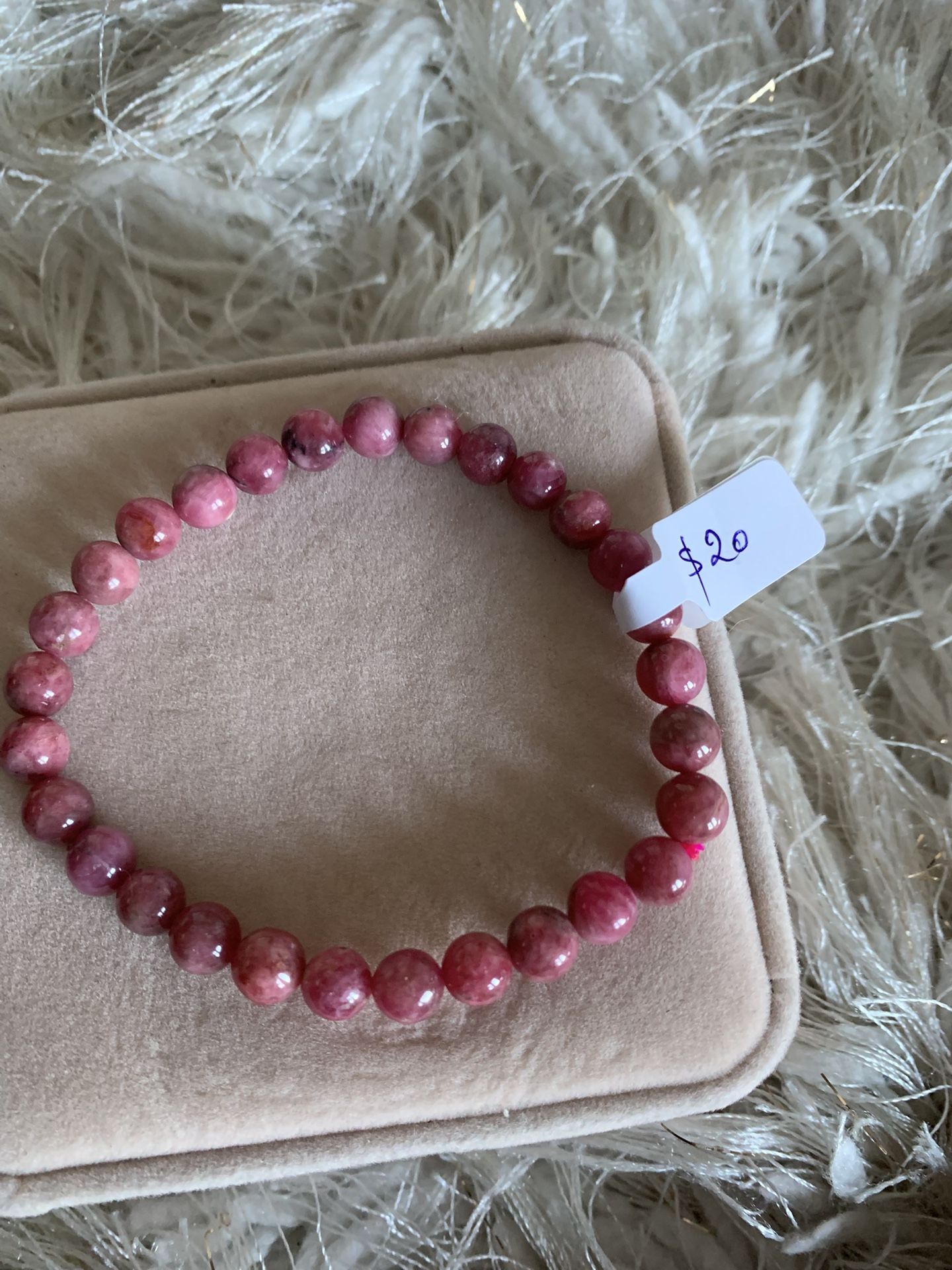 Beautiful pink rhodonite bracelet