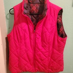Hottest Pink Nylon Vest..size Xl/l ..reversible..like New!