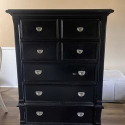 black wood 5 drawer 
