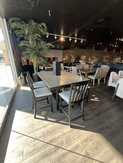 Black 6PC Counter Height Table Set 