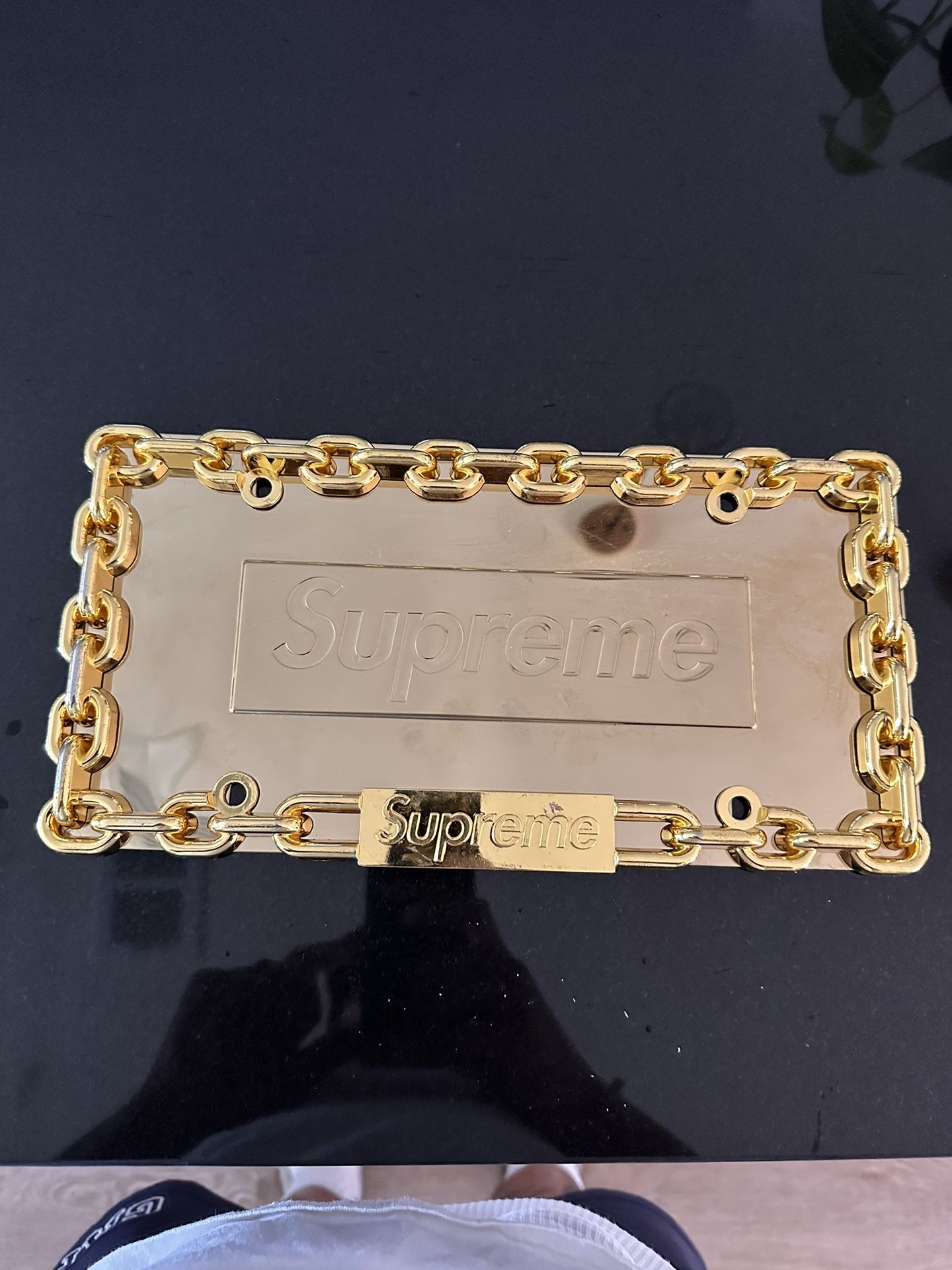 Supreme Chain License Plate Frame Gold