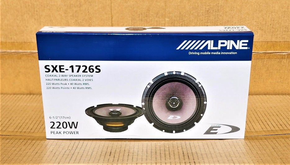 Alpine E-Series Car Speakers Set 6 1/2 Inch 2-Way Coaxial Speaker System 220 Watts SXE-1726S 🚨 Payment Options Available 🚨 No Credit Needed 🚨