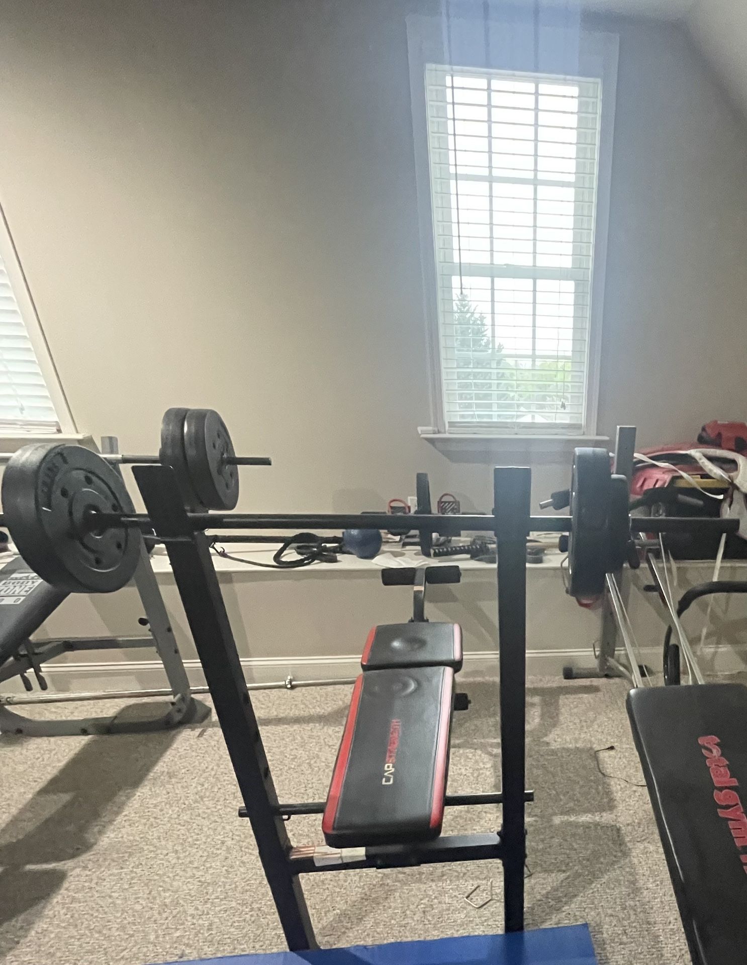 Weight Bench w/ Rack, Barbell & Weights – CAP Strength