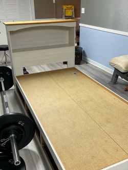 Twin bed frame with drawers
