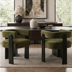 2 Premium Wood Barrel Dining Chairs
