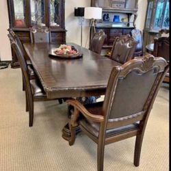Brown Formal Extendable Dining Room Set, Table And Chairs. Comedor 