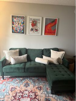 Ashley Furniture Green Velvet Sofa