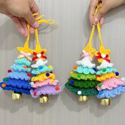 4pcs Handmade Crochet Christmas Tree Ornament