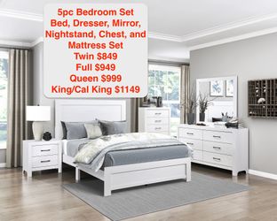 5pc Bedroom Set With Mattress Set!!!