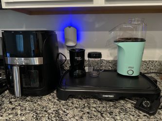 Air fryer, griddle, popcorn maker, blender