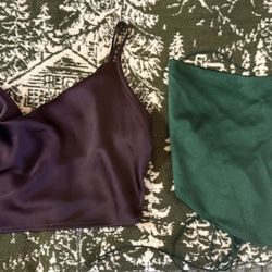 2 Satin Crop Tops