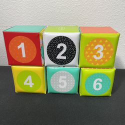 Infantino Colors & Numbers Bath Blocks - 6 Soft Blocks for Bath or Playtime, 
