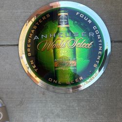 Glass Anheuser Beer Sign