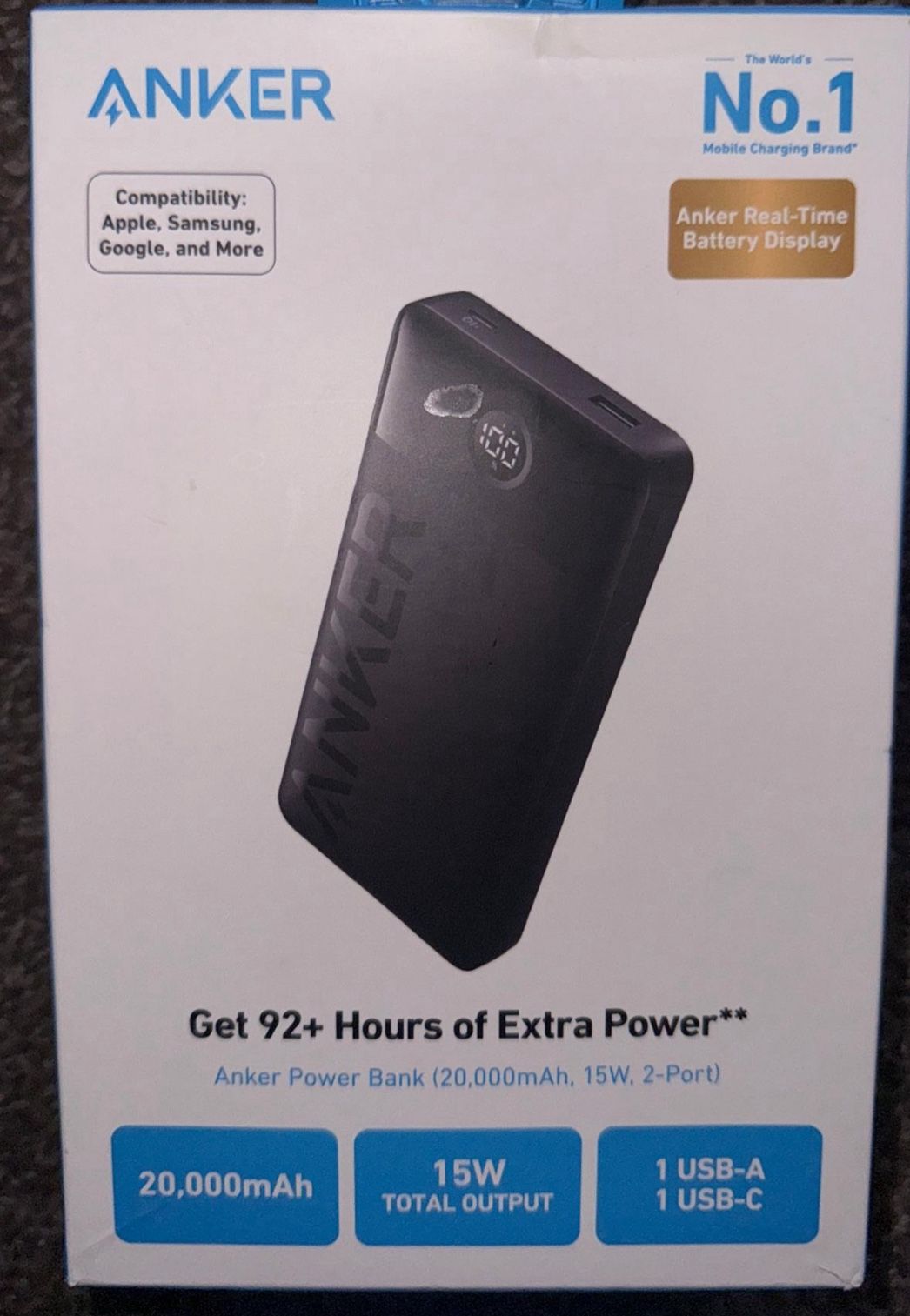 ⚡🔋 Anker 20,000mAh Power Bank – $30 🔋⚡
