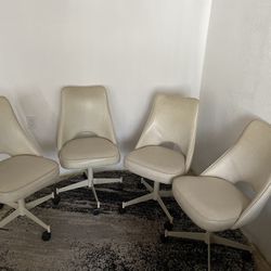 Leather Swivel Rolling Chairs 