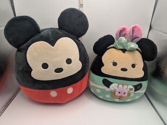Disney Squishmallows Mickey Mouse & Easter Minnie Plush Lot