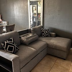Gray Sectional Bed Sofa 