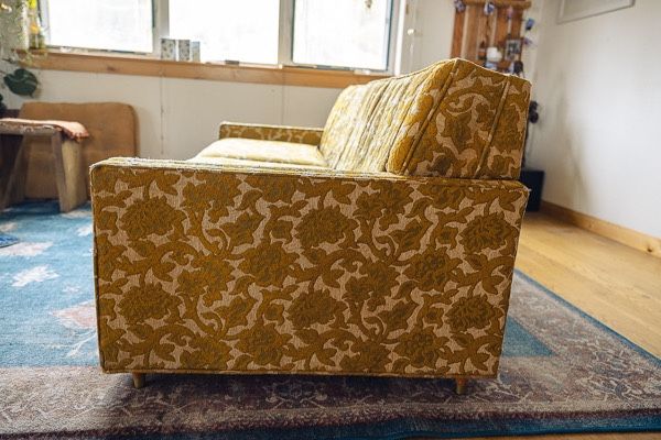 Mid-Century Sleeper Sofa – Yellow Floral