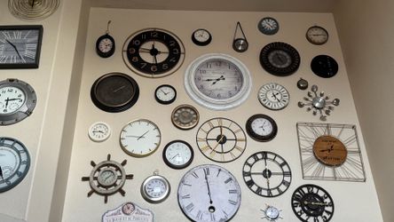 Large wall clock collection