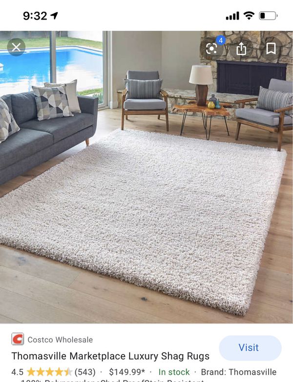 Brand new Costco Thomasville shag rug ivory for Sale in Ceres, CA - OfferUp