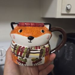 Fox with scarf Sur La Table mug