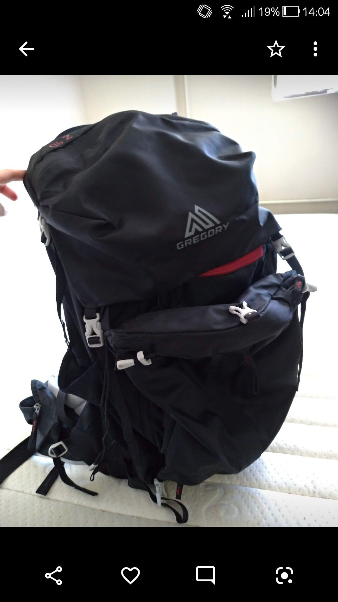 Gregory 40L backpack
