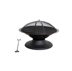 Style Selections 29.5 in W High Temp Powder Coated Steel Wood Burning Fire Pit