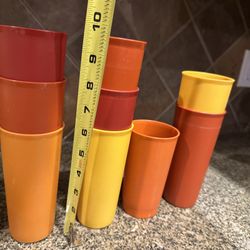 Vintage Tupperware Cups Harvest Colors