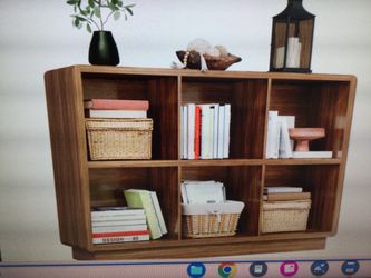 CHOOCHOO 6 CUBE STORAGE ORGANIZER, WOODEN BOOKCASE WITH STORAGE, 43 IN0 FOR. BEDROD HOME OFFICE