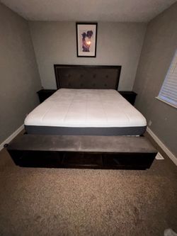 Ashley Hyndell King/Cali King Upholstered panel bed with storage