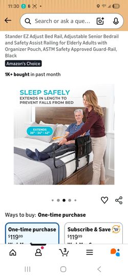 Senior bed rail-extends in length