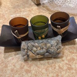 Brand New Candle Holder Set With Plate