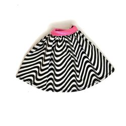 Black & White Wavy Patterned Skirt from Vintage 1993 Mattel “Fashion Favorites #68000”