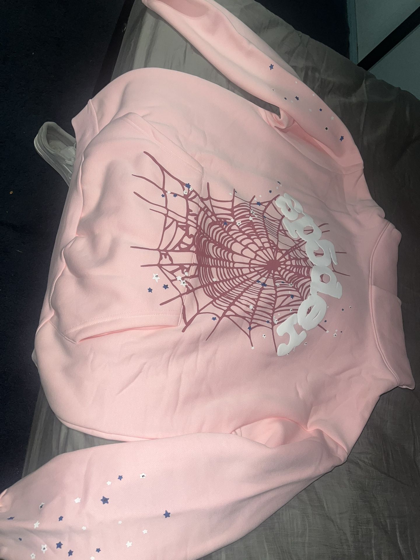 Pink spider hoodie large