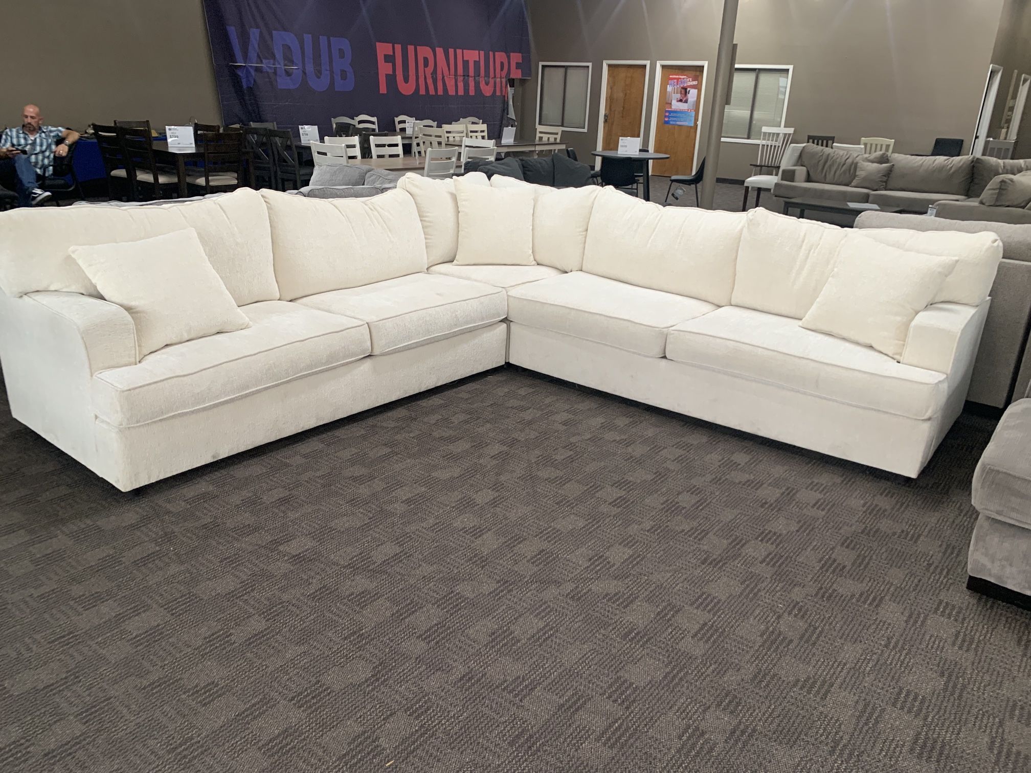 Big White Cream Sectional