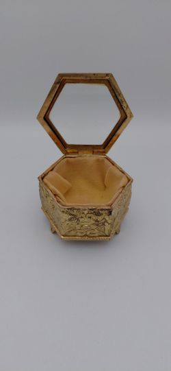 Vintage Golden Footed Jewelry Box