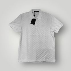 Louis Vuitton Damier Style White Polo Shirt - XL