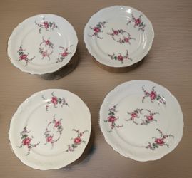 Polish Valentine’s ROSE GARDEN Pink Roses Coquette Shabby Salad Plates