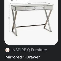 Mirror Desk With 1 Drawer