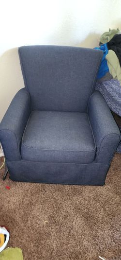 Blue denim rocker chair