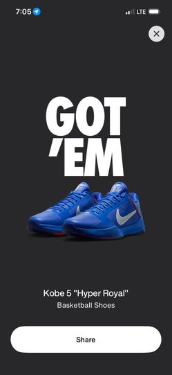 Kobe 5 Protro “Dodgers” Size 10